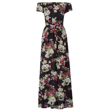 Kate Kasin Mujeres Atractivas Patrón Floral manga corta de hombro frente Split traje de mono KK000709-1